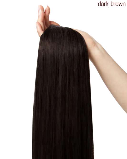 Dark Brown, 22" Seamless Luxe Clip-In Hair Extensions, #2 | 210g