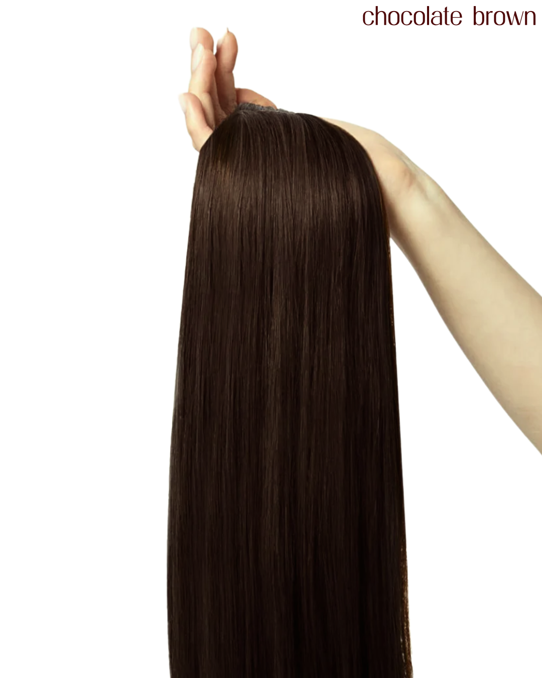 Chocolate Brown, 22" Seamless Luxe Clip-In Hair Extensions, #4 | 210g