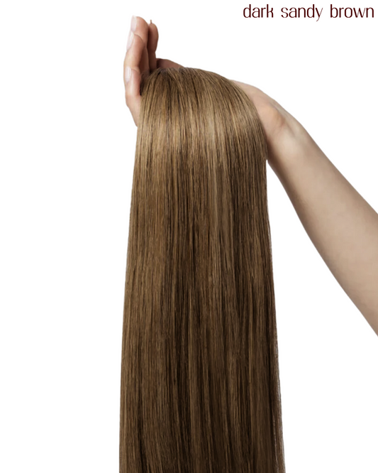 Dark Sandy Brown, 22" Seamless Luxe Clip-In Hair Extensions, #8 | 210g